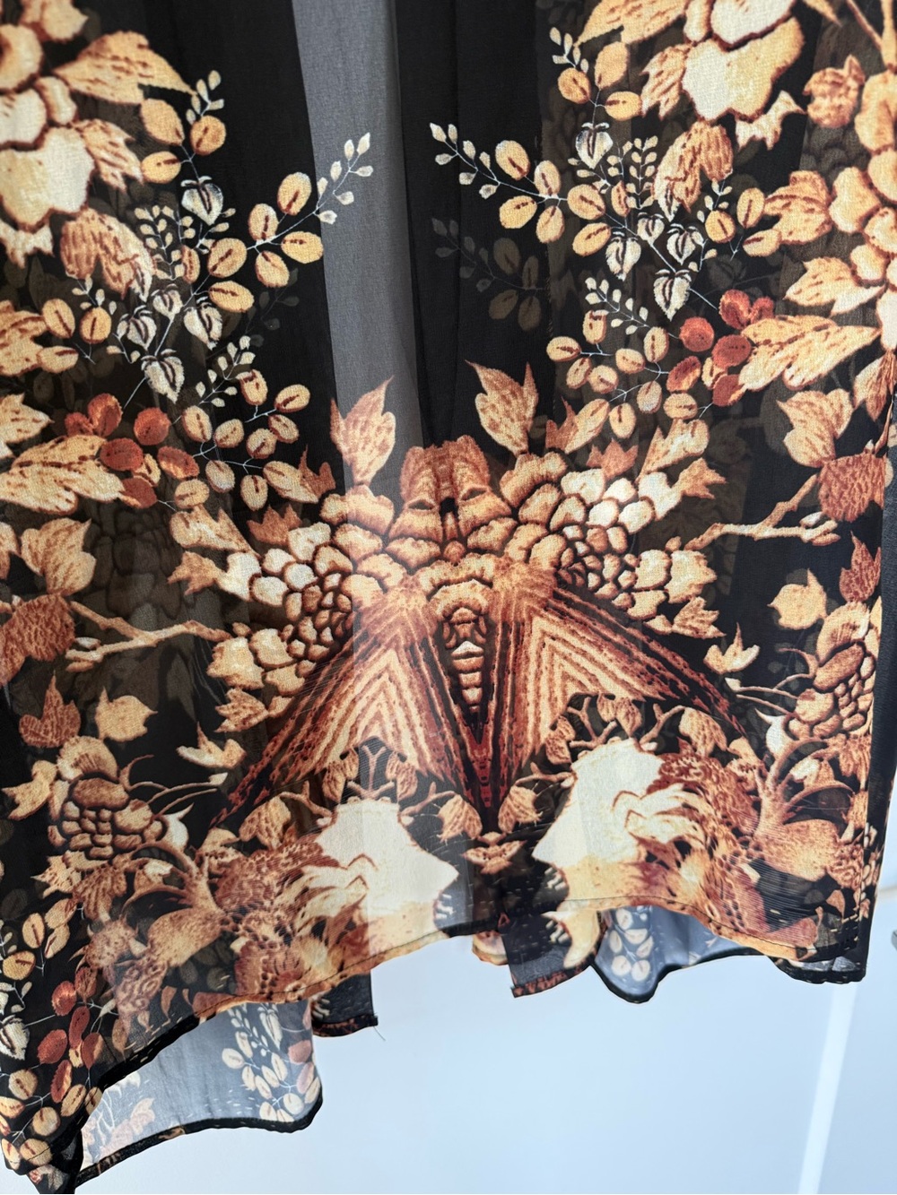 Sheer Black Floral Kimono Cardigan - Picture 3 of 6